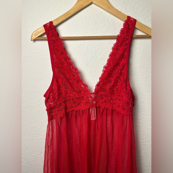 Forever 21 women’s lace red floral lingerie slip dress - Picture 5 of 7